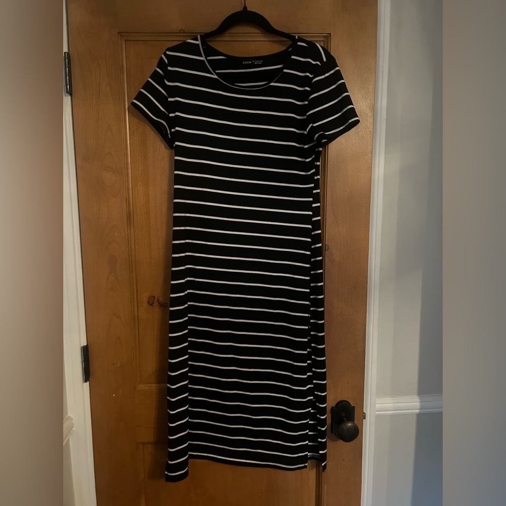 SHEIN Striped Midi Dress Large